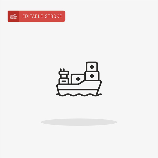 Cargo Ship vector icono. Cargo Ship icono para la presentación. - Vector, Imagen