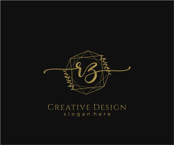 RZ Початковий дизайн логотипу почерку. Логотип моди, фотографія, весілля, краса, бізнес-комп'ютер
 - Вектор, зображення