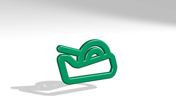 OFFICE TAPE 3D-Symbol wirft Schatten - 3D-Illustration für Unternehmen und Geschäftsleute - Foto, Bild