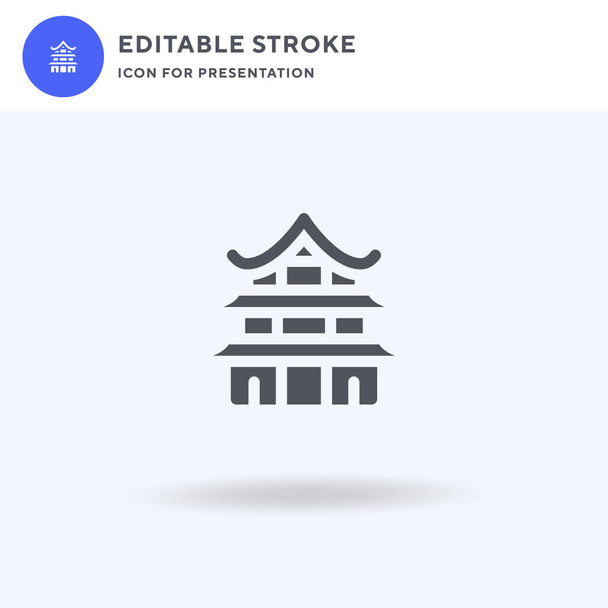 Pagoda icoon vector, gevuld plat bord, solide pictogram geïsoleerd op wit, logo illustratie. Pagoda icoon voor presentatie. - Vector, afbeelding