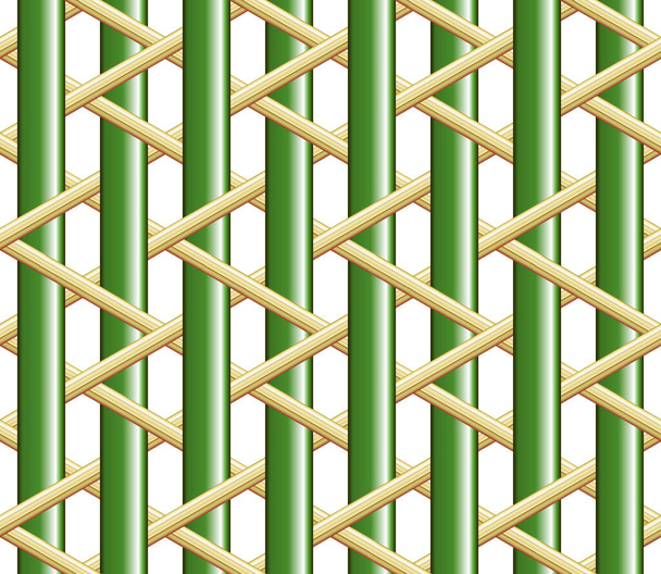 Bamboo weave. Seamless weaving basket pattern texture background. Vector illustration - Vector, Image