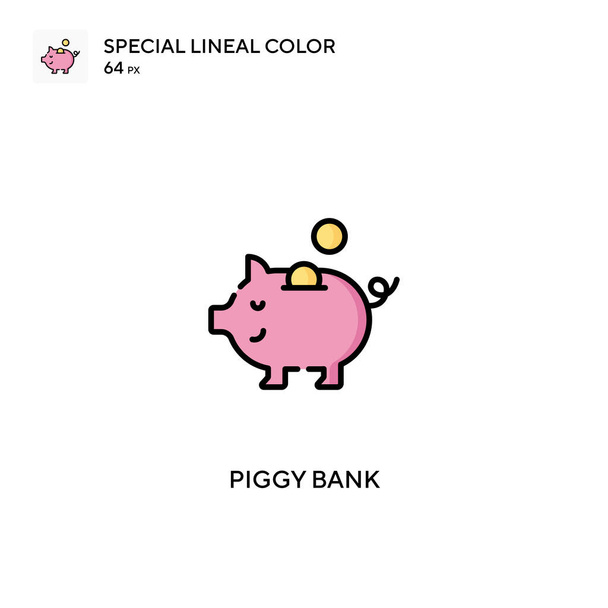 Piggy bank Prosta ikona wektora. Ikony skarbonki dla Twojego projektu biznesowego - Wektor, obraz