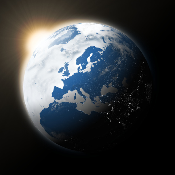 Солнце над Европой на планете Земля
 - Фото, изображение