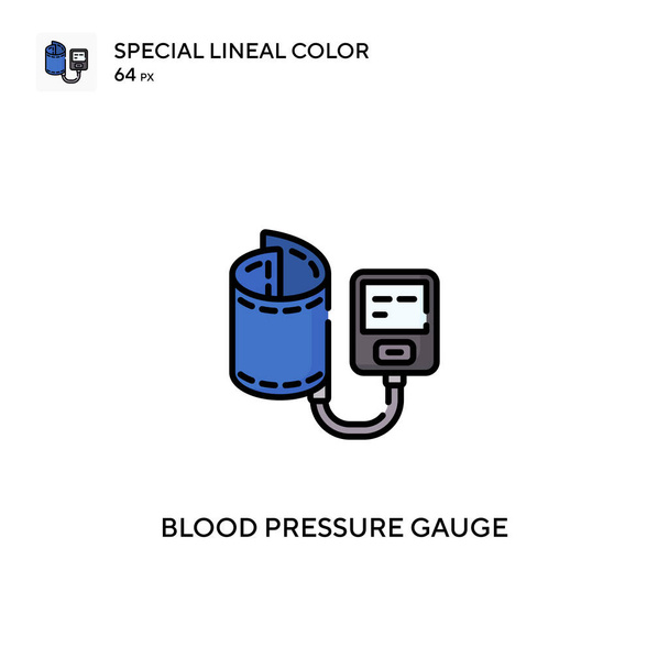 血圧計単純なベクトルアイコン。ビジネスプロジェクトの血圧計アイコン - ベクター画像