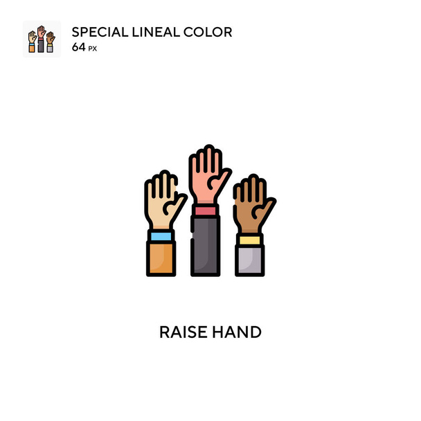Raise hand Simple vector icon. Raise hand icons for your business project - Vector, Image