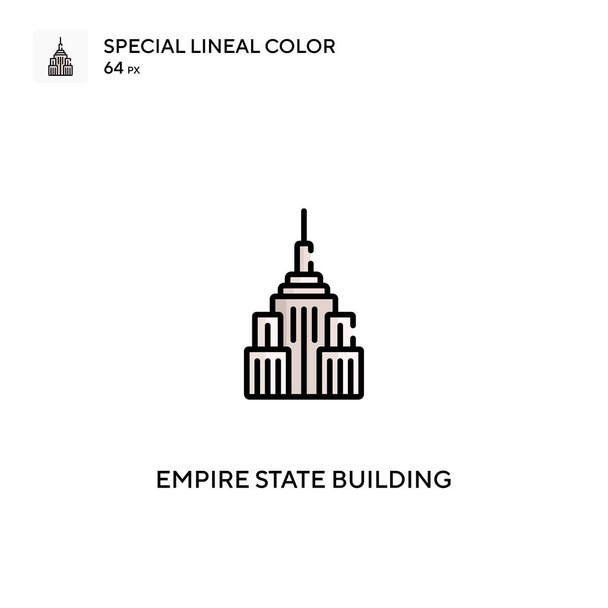 Empire State basit vektör ikonu inşa ediyor. Empire State iş projeniz için simge oluşturma - Vektör, Görsel