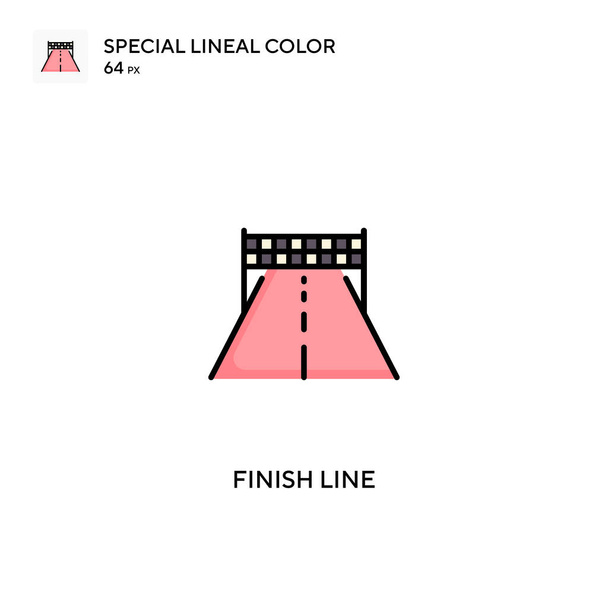 Finish lijn Eenvoudige vector icoon. Finish lijn pictogrammen voor uw business project - Vector, afbeelding