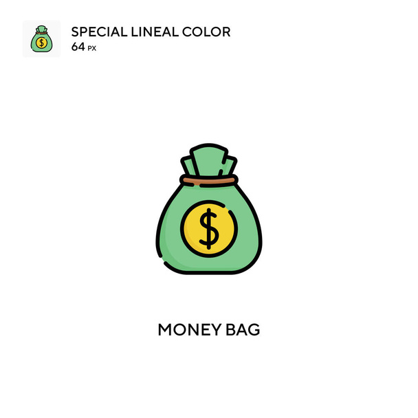 Raha laukku Yksinkertainen vektori kuvake. Raha laukku kuvakkeet yrityksesi projekti - Vektori, kuva