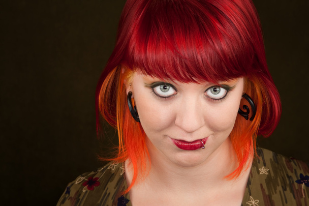 Punky Girl with Red Hair - Zdjęcie, obraz
