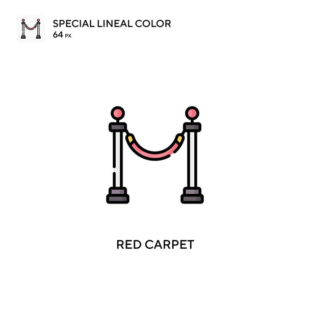 Vörös szőnyeg Egyszerű vektor ikon. Piros szőnyeg ikonok az üzleti projektjéhez - Vektor, kép