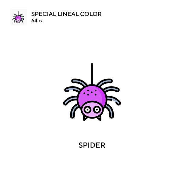Spider special lineal color vector icon. Spider icons for your business project - Vector, Image