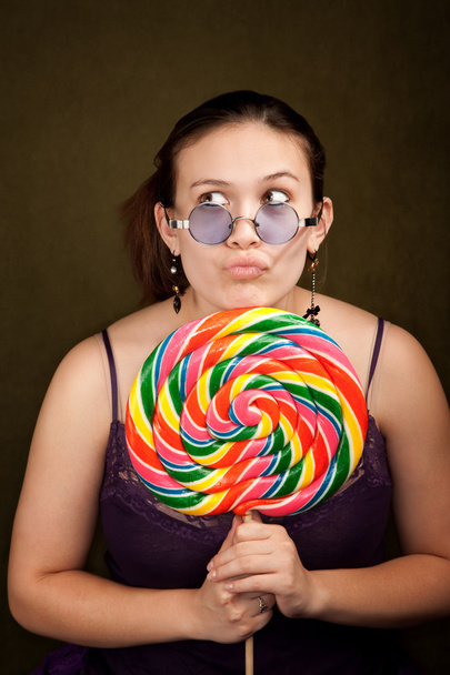 Girl with lollipop - 写真・画像