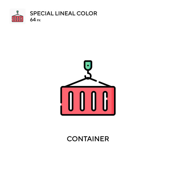 Container special lineal color vector icon. Container icons for your business project - Vector, Image