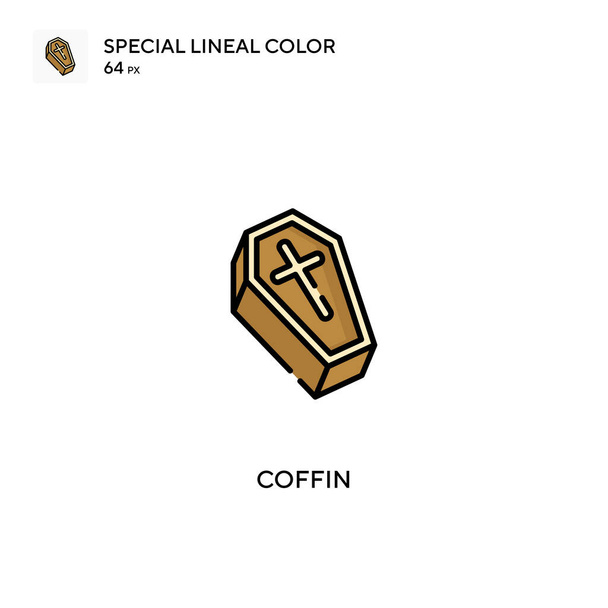 Coffin erityinen lineaarinen väri vektori kuvake. Arkku kuvakkeet yrityksesi projekti - Vektori, kuva
