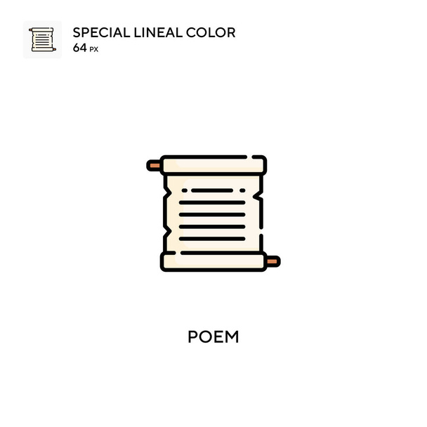 Poema speciale icona vettoriale a colori lineari. Icone di poesia per il tuo progetto aziendale - Vettoriali, immagini