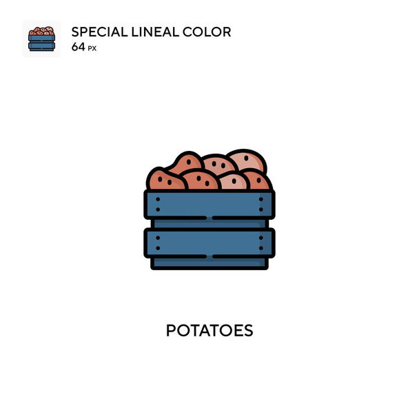 Ziemniaki Specjalna ikona wektora koloru liniowego. Ikony ziemniaków dla Twojego projektu biznesowego - Wektor, obraz