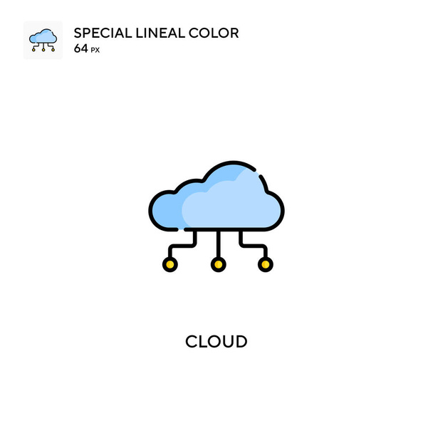 Cloud Specjalna ikona wektora kolorów liniowych. Ikony chmury dla Twojego projektu biznesowego - Wektor, obraz