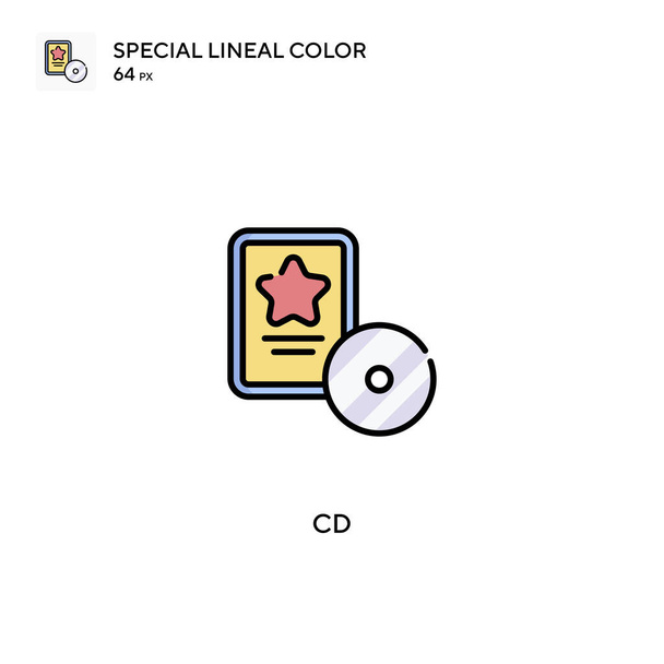 Cd Speciale icona vettoriale a colori lineari. Icone del CD per il tuo progetto aziendale - Vettoriali, immagini