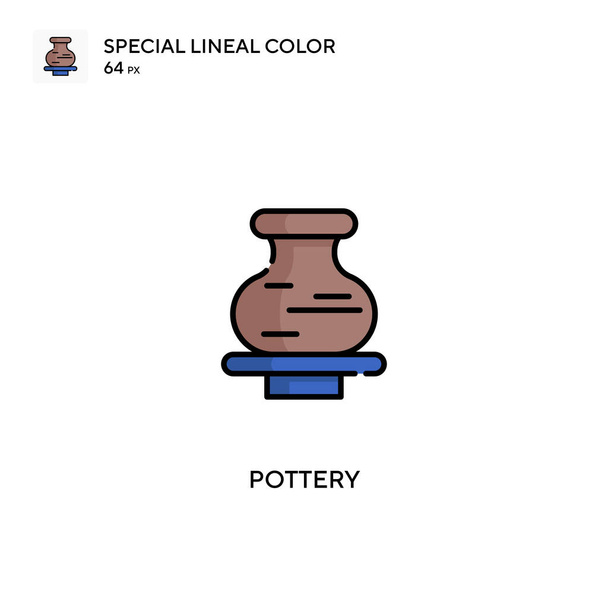 Pottery Özel Lineal renk vektör simgesi. İş projeniz için çömlek simgeleri - Vektör, Görsel