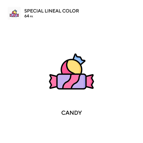 Candy special lineal color vector icon. Candy icons for your business project - Vector, Image