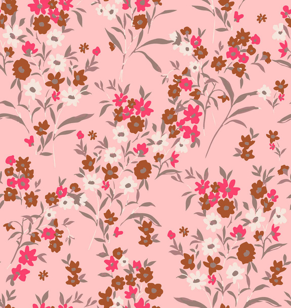 Sweet Ditsy Florals and Leaves Small Flowers Seamless Pattern Trendy Elegant Colors Perfect for Fashion and Wrapping Paper Print - Photo, Image