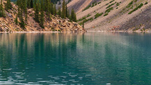 majestic natural scenery with emerald lake in alberta, canada - Photo, Image