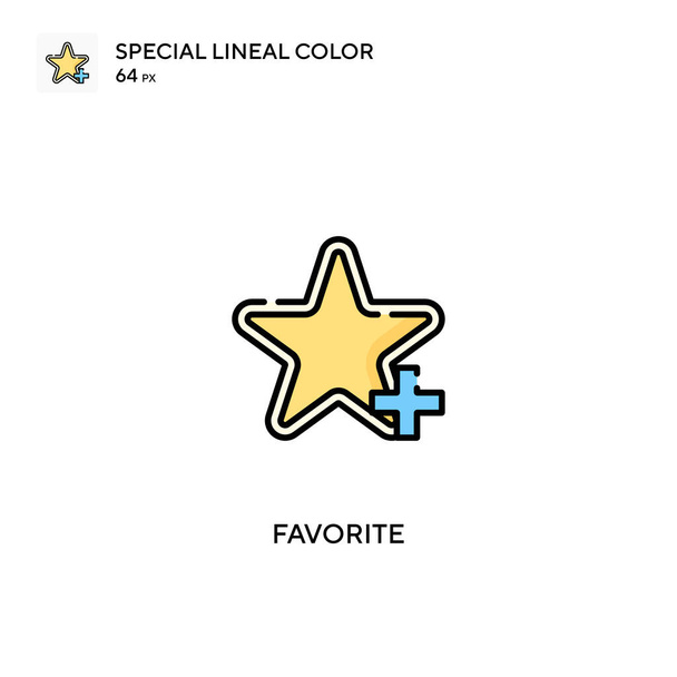 Icono de vector de color lineal especial favorito. Iconos favoritos para su proyecto empresarial - Vector, imagen