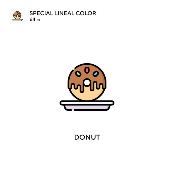 Donut Spezielles lineares Farbvektorsymbol. Donut-Symbole für Ihr Geschäftsprojekt - Vektor, Bild