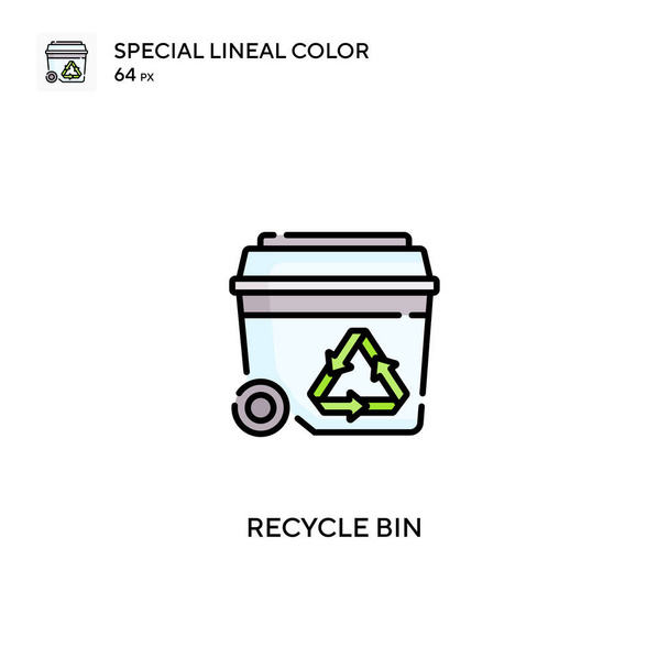 Papelera de reciclaje Icono de vector de color lineal especial. Iconos de papelera de reciclaje para su proyecto empresarial - Vector, imagen