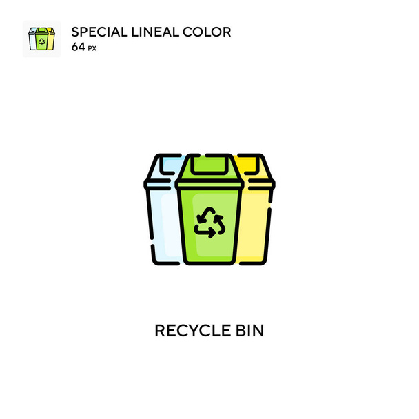 Papelera de reciclaje Icono de vector de color lineal especial. Iconos de papelera de reciclaje para su proyecto empresarial - Vector, imagen