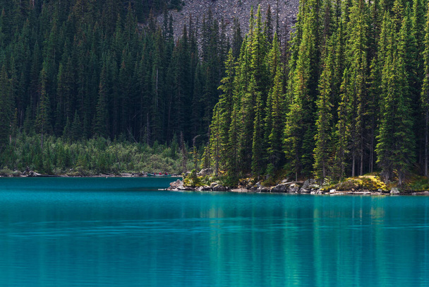 Krajobraz z jeziorem i górami w Parku Narodowym Banff, Alberta, Kanada - Zdjęcie, obraz