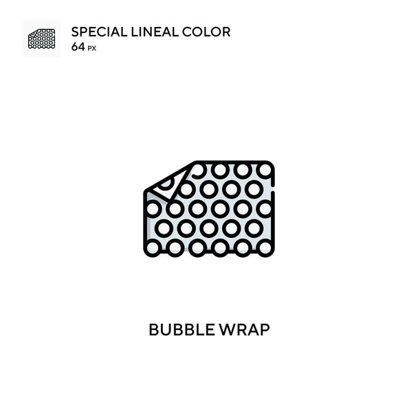 Bubble Wrap icono especial vector de color lineal. Iconos de envoltura de burbujas para su proyecto empresarial - Vector, imagen