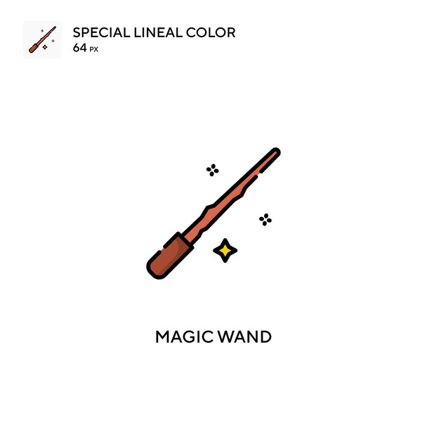 Varita mágica Icono especial de vector de color lineal. Iconos de varita mágica para su proyecto empresarial - Vector, imagen