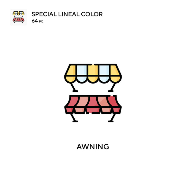 Awning special lineal color vector icon. Awning icons for your business project - Vector, Image