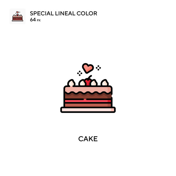 Kakku Erityinen lineaarinen väri vektori kuvake. Kakku kuvakkeet yrityksesi projekti - Vektori, kuva