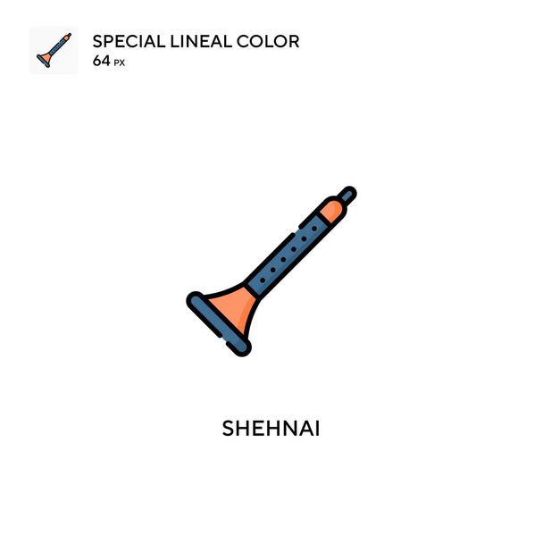 Shehnai speciale lijnkleur vector pictogram. Shehnai iconen voor uw business project - Vector, afbeelding
