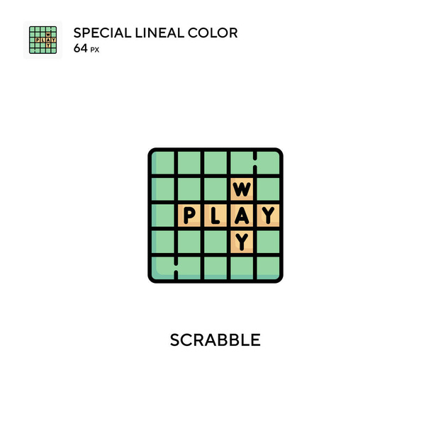 Scrabble icono especial vector de color lineal. Iconos de Scrabble para su proyecto empresarial - Vector, Imagen