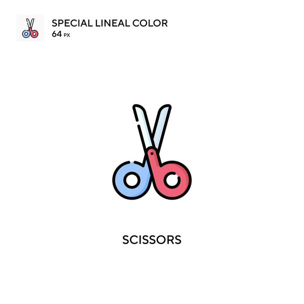 Schaar Speciale lijnkleur vector icoon. Schaar pictogrammen voor uw business project - Vector, afbeelding