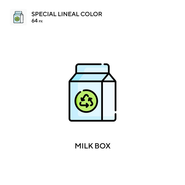 Caja de leche icono especial vector de color lineal. Iconos de caja de leche para su proyecto empresarial - Vector, Imagen