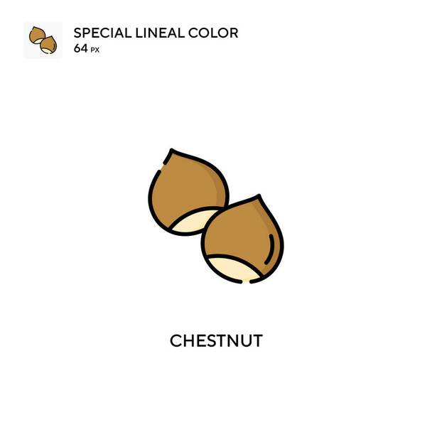 Chestnut special lineal color vector icon. Chestnut icons for your business project - Vector, Image