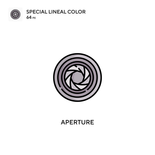 Aperture special lineal color vector icon. Aperture icons for your business project - Vector, Image