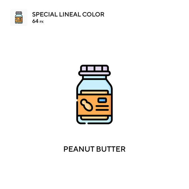 Mantequilla de cacahuete Icono especial vector de color lineal. Iconos de mantequilla de maní para tu proyecto empresarial - Vector, Imagen