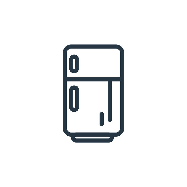 fridge icon vector from kitchen concept. Thin line illustration of fridge editable stroke. fridge linear sign for use on web and mobile apps, logo, print media. - Vector, Image