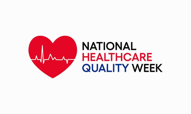 Ulusal sağlık hizmetleri kalitesi haftası temasına ilişkin vektör illüstrasyon her yıl Ekim ayında gözlemlenir. - Vektör, Görsel