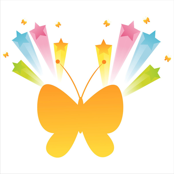 Butterfly met sterren splash - Vector, afbeelding