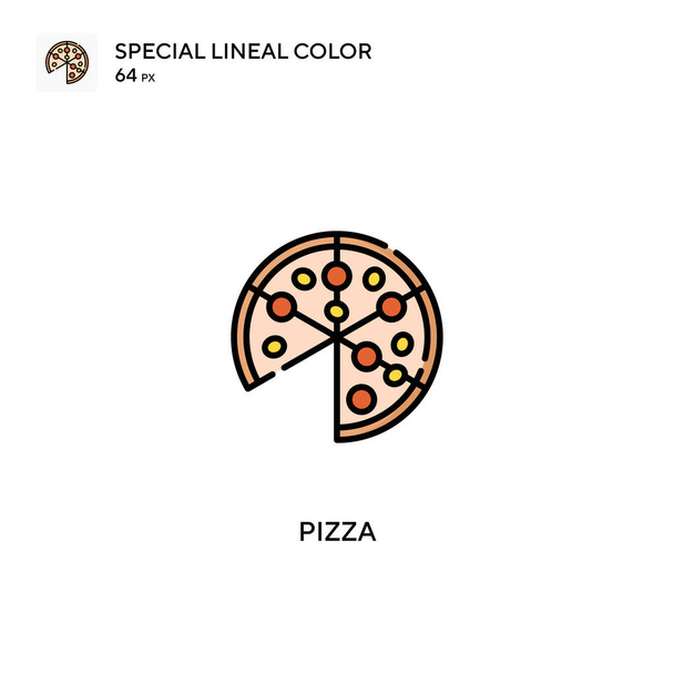 Особый цветовой вектор. Пицца иконки для вашего бизнес-проекта - Вектор,изображение