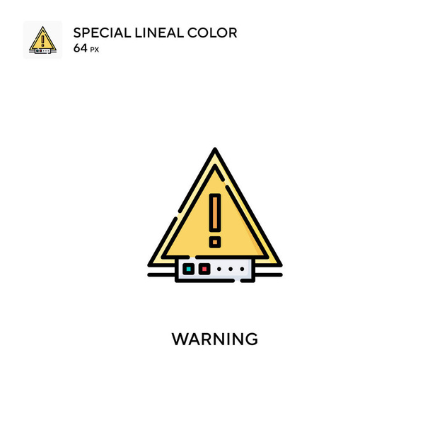 Ostrzeżenie Specjalna ikona wektora kolorów liniowych. Ikony ostrzegawcze dla Twojego projektu biznesowego - Wektor, obraz