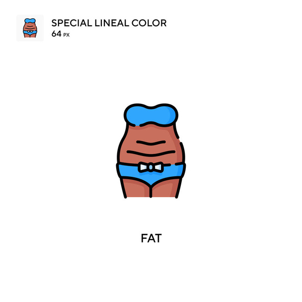 脂肪の特別な線形カラーベクトルアイコン。ビジネスプロジェクトのファットアイコン - ベクター画像
