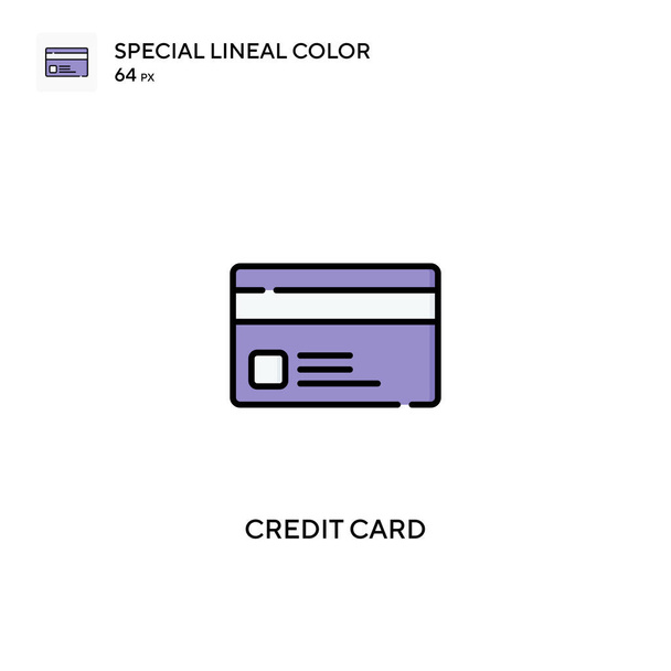 Carte de crédit Special lineal color vector icon. Icônes de carte de crédit pour votre projet d'entreprise - Vecteur, image