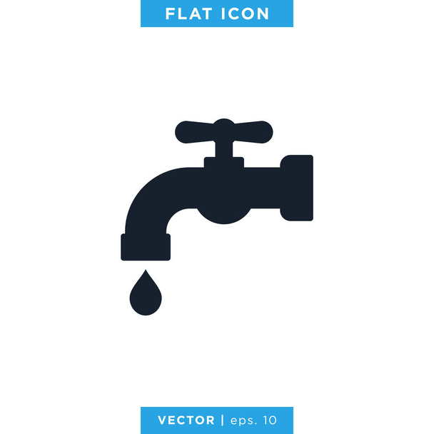 Modèle de conception vectorielle d'icône de robinet - Vecteur, image